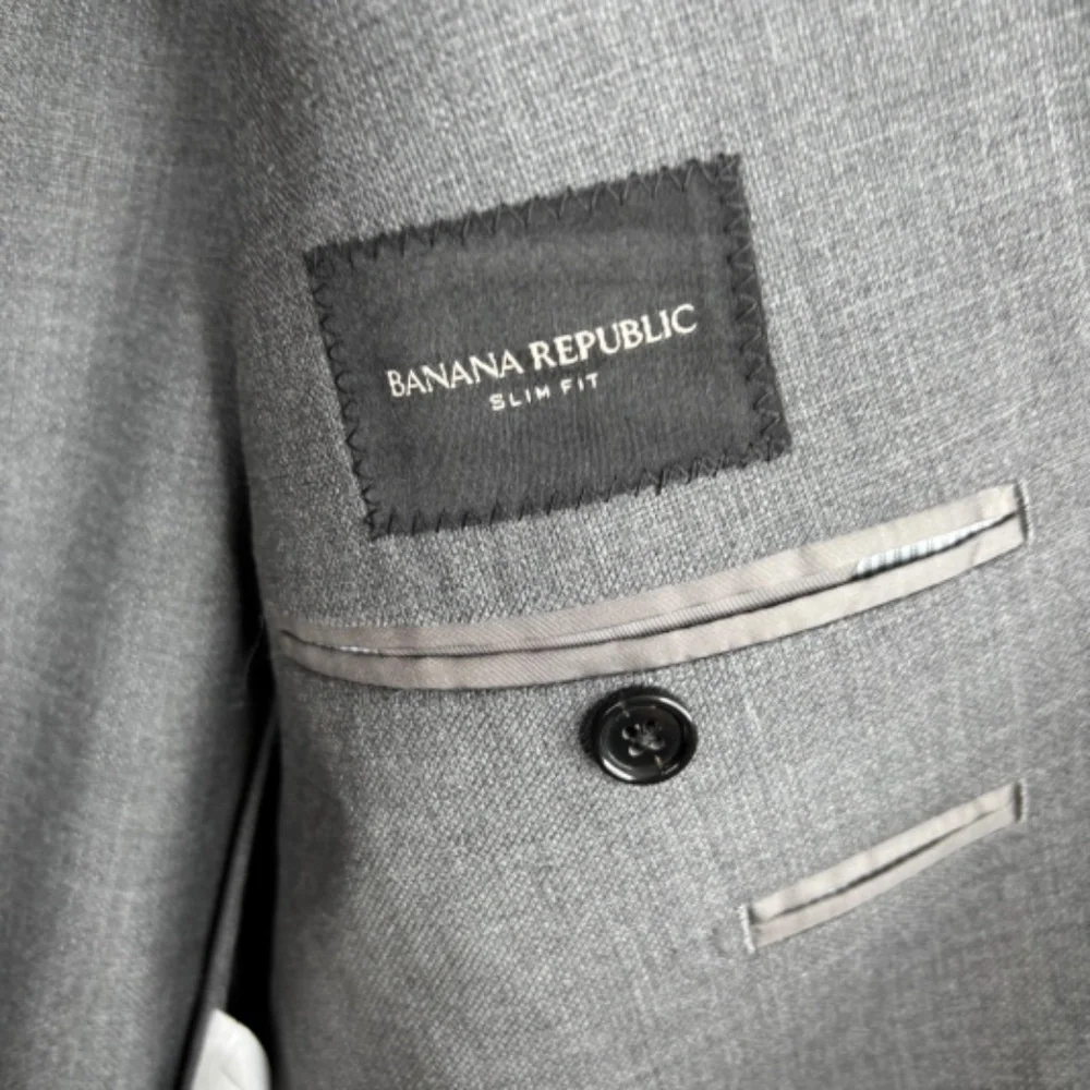 Banana Republic Blazer 44R Slim Fit Wool Suit Jacket Classic Preppy Academia